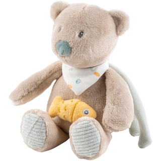 Nattou Mini-Spieluhr aus Polyester, Bär Jules, Wiegelied «La-Le-Lu», Ca. 23 cm, Romeo, Jules und Sally, Beige
