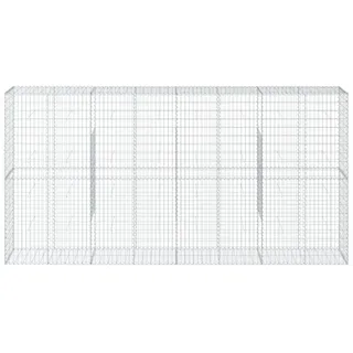 vidaXL Gabione mit Deckel 400x50x200 cm Verzinktes Eisen