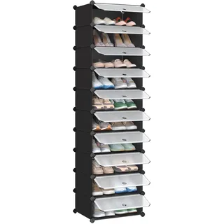 Songmics Schuhregal 20 x 20 x 20 cm mit Tür / schwarz