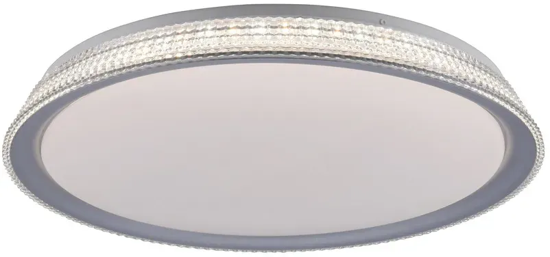 LED Deckenleuchte, silber, rund, dimmbar, warmweiß, 3000K