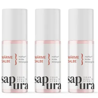 Wärmesalbe Roll-On - Wärmebalsam Muskelverspannung Nacken Schulter | 3er Set Sapura® 150 ml Gel