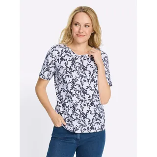 Sieh an! Kurzarm-Shirt in weiß-marine-bedruckt | Gr.: 46