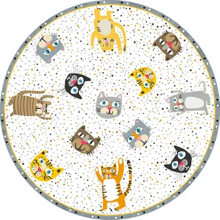 VILBER Kids Vinyl-Teppich für Kinder, Farbe 10, Durchmesser 52 cm, 2 Farben und 5 Größen