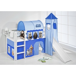 Lilokids Hochbett Spielbett JELLE Star Wars - Hochbett - mit Turm, Rutsche und Vorhang