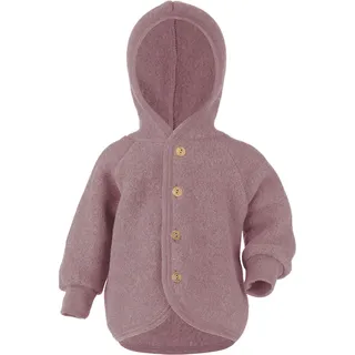 Engel Natur Kapuzenjacke mit Holzknöpfen Merino Fleece 50/56