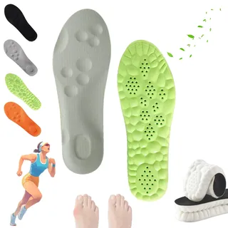 Steppers Sohlen, Steppers Comfort Boosting Massage Insole, Steppers Insoles für Männer und Frauen, Einlegesohlen Aus Memory-Schaum mit Fußgewölbeunterstützung (Green, 37-38)