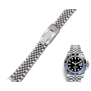 TIME WARRIOR Rolex Jubilee Uhrenarmband, 20 mm, Edelstahl, für Modelle Submariner, GMT-Master Armband für Datejust Daytona mit Logo