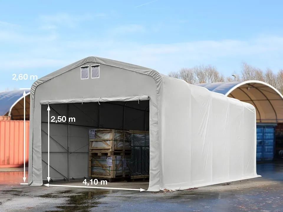 TOOLPORT Wikinger 5x10m Zelthalle, PVC-Plane, grau, ohne Statik - (49500)