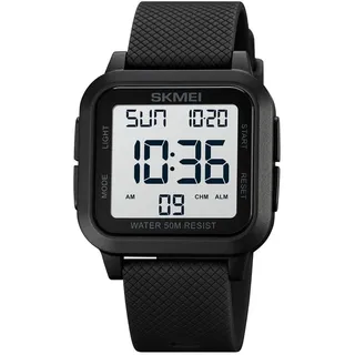 SKMEI 1894 Sportuhren Countdown-Doppelzeit-Uhr Wecker Chronograph Digitaluhren 50 Meter wasserdichte Uhr - Schwarz