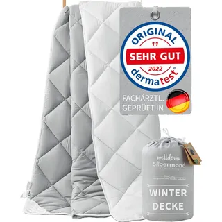 welldora OPTICLIMA Allergiker Bettdecke 135x200 Winter - Green zert. in Deutschland Ultra warme Winterdecke Wendedecke Premium Steppdecke