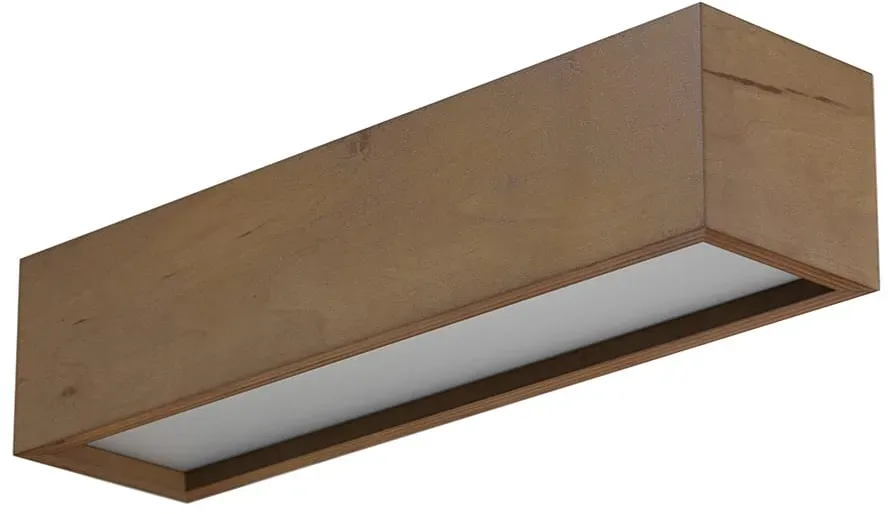 Wunderschöne Holz Wandleuchte Alma - Eiche (305), 50 cm, mit dem unteren und oberen Glas