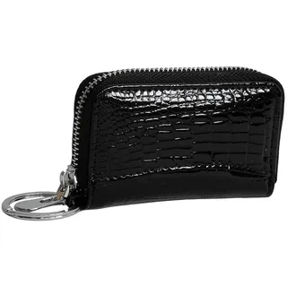 Harolds Damen Herren Autoschlüsseltasche Etui schwarz Echtleder 9x2x5cm OPJ903S