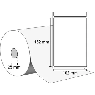 Primarigo® Freeze TD (Thermo Top) 102 mm x 152 mm / weiß / permanent / 25 mm Kern / 300 Etiketten je Rolle / gestanzt MKZ 11093