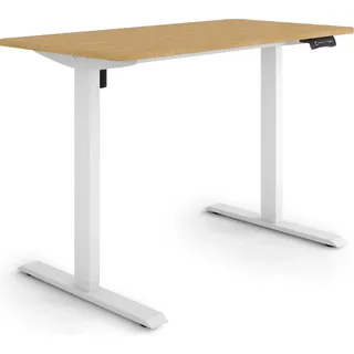 eSmart Germany ETX-121WBA 120 x 60 cm Bambus Dekor Ergonomischer Steh-Sitz-Schreibtisch Stufenlos elektrisch höhenverstellbar 73,5-123,5cm 3x Memory Aktivitätserinnerung Soft-Start/Stopp Schnelle Montage