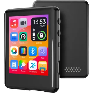 Mp3 Player with Bluetooth5.4,Portable Digital Music Device with Speaker,FM Radio,Voice Recording,Earphones,for Kids,Built-in Micro SD Card Slot,Full Touch Screen Easy to Use,Max 512GB Expand