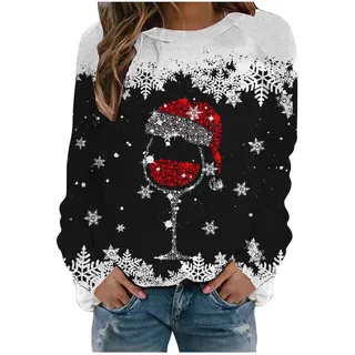 Generisch Weihnachtspullover Damen,Weihnachtspulli Damen,Weihnachten Sweater,Weihnachts Xmas Pullover,Xmas Pullover,Christmas Sweatshirt