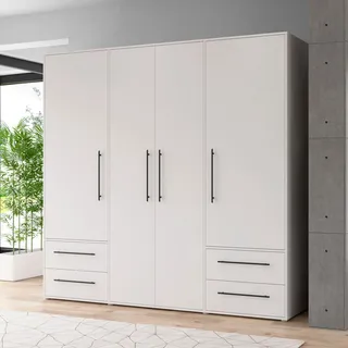 Forte Kleiderschrank Mokkaris 206 x 200 cm Dekor Weiß