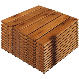 Mojawo Akazien Holzfliese mehrfarbig 30 x 30 cm 11 St.