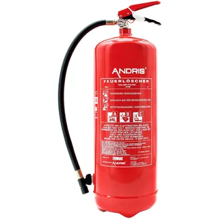 12kg ABC Pulver Feuerlöscher mit Manometer, 15LE, ideal für Gewerbe, inkl. Wandhalterung & ANDRIS® Prüfnachweis mit Jahresmarke