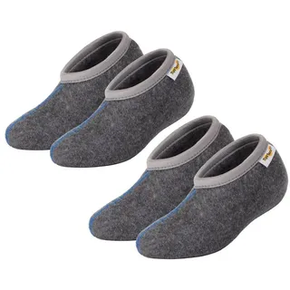 TippTexx 24 Socken 2 Paar warme Stiefelsocken, Grau mit Wolle, Roßhaarsocken, Nässeschutz 35/36