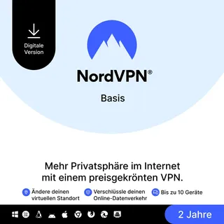 NordVPN Basis - 2 Jahre - Premium-VPN-Software - 10 Geräte