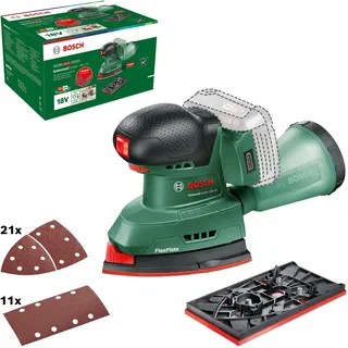 Bosch Akku-Schleifer UniversalSander 18V-10 (ohne Akku; 18 Volt System; für die DIY-Holzbearbeitung; 32x Schleifpapier; im Karton) – Amazon Edition