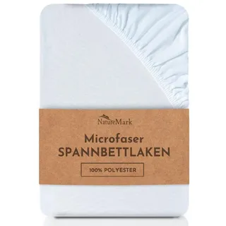 NatureMark Spannbettlaken Mikrofaser 180 x 200 - 200 x 200 cm weiß