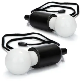 COM-FOUR com-four® 2x LED Hängelampe mit Zugschalter, kabellose Hängeleuchte, batteriebetriebene Glühbirne mit Schnurschalter, für Camping, Festivals, Schränke, Keller und Outdoor (02 Stück - Schnur - black)