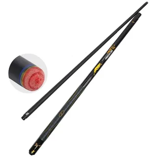 PIASSO Billard Queue 1/2, 147cm Kohlefaser Carbon Faser Ahorn Handgefertigter Snooker Queue, 3 Spitze Größe Zur Auswahl(Size:13mm,Color:Gelb)
