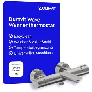 Duravit Wave Wannenthermostat Aufputz, Ausladung 198 mm, WA5220000070,