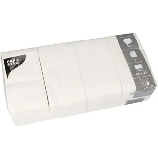 Papstar Servietten 2-lagig 33x33 cm weiß, 33 x 33 cm