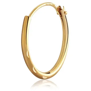 NKlaus Paar Creolen Einzel Creole Echt Gold 333 Diamantiert Ohrring Oh goldfarben