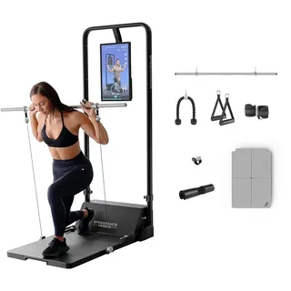 Speediance Smart Home Gym System, Gym Monster Multifunktionale Smith Maschine Home Gym Power Cage, Tragbare Kabelmaschine für Home Workout, Ganzkörper-Krafttraining Fitness (Basic)