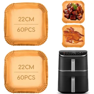 120 Stück Backpapier für HeißLuftfritteuse Cosori Turbo Tower Pro Smart 10,8L , Airfryer Backpapier für Cosori Turbo Tower Pro 10,8L, Back-papier HeißLuftfritteuse für Cosori Tur-bo Tower Air Fryer