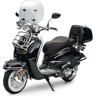 Motorroller Retro EasyCruiser Schwarz 50ccm 25 kmh Mofa Scooter - Schwarz