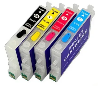 Wiederbefüllbare Tintenpatronen für Epson T0551 -T0554 mit Auto Reset Chips