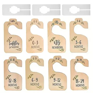 8 Stück Holz-Kleidertrenner, 3 Stück Kunststoff-Kleidertrenner, Baby-Kleiderschrank-Trennwände, Baby-Organizer, Baby-Kleidertrenner Sicher, Holz-Baby-Kleidertrenner
