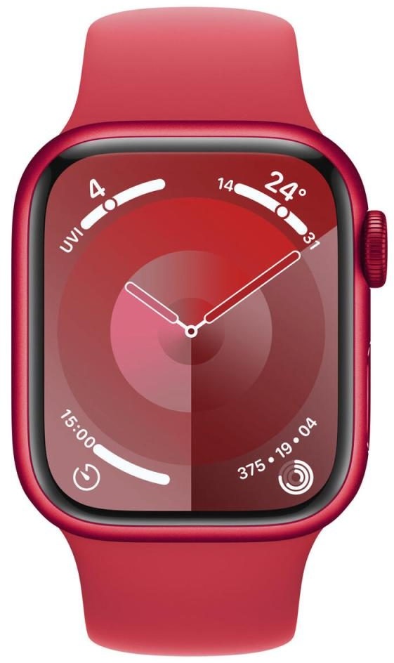 Apple Watch Series 9 GPS 45mm Aluminiumgehäuse rot, Sportband rot M/L
