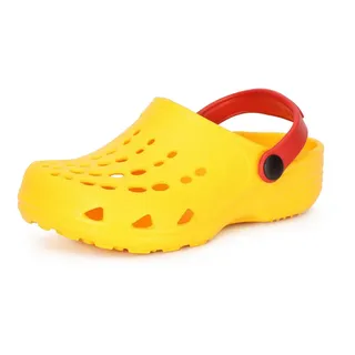 Ladeheid Kinder Mädchen Jungen Eva Clogs Gartenclogs Gartenschuhe LA-CA-06 (Gelb/Rot, 28/29 EU) - 28/29