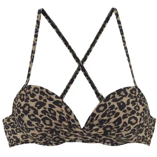 VIVANCE Push-Up-Bikini-Top Damen schwarz nougat bedruckt Gr.34 Cup B