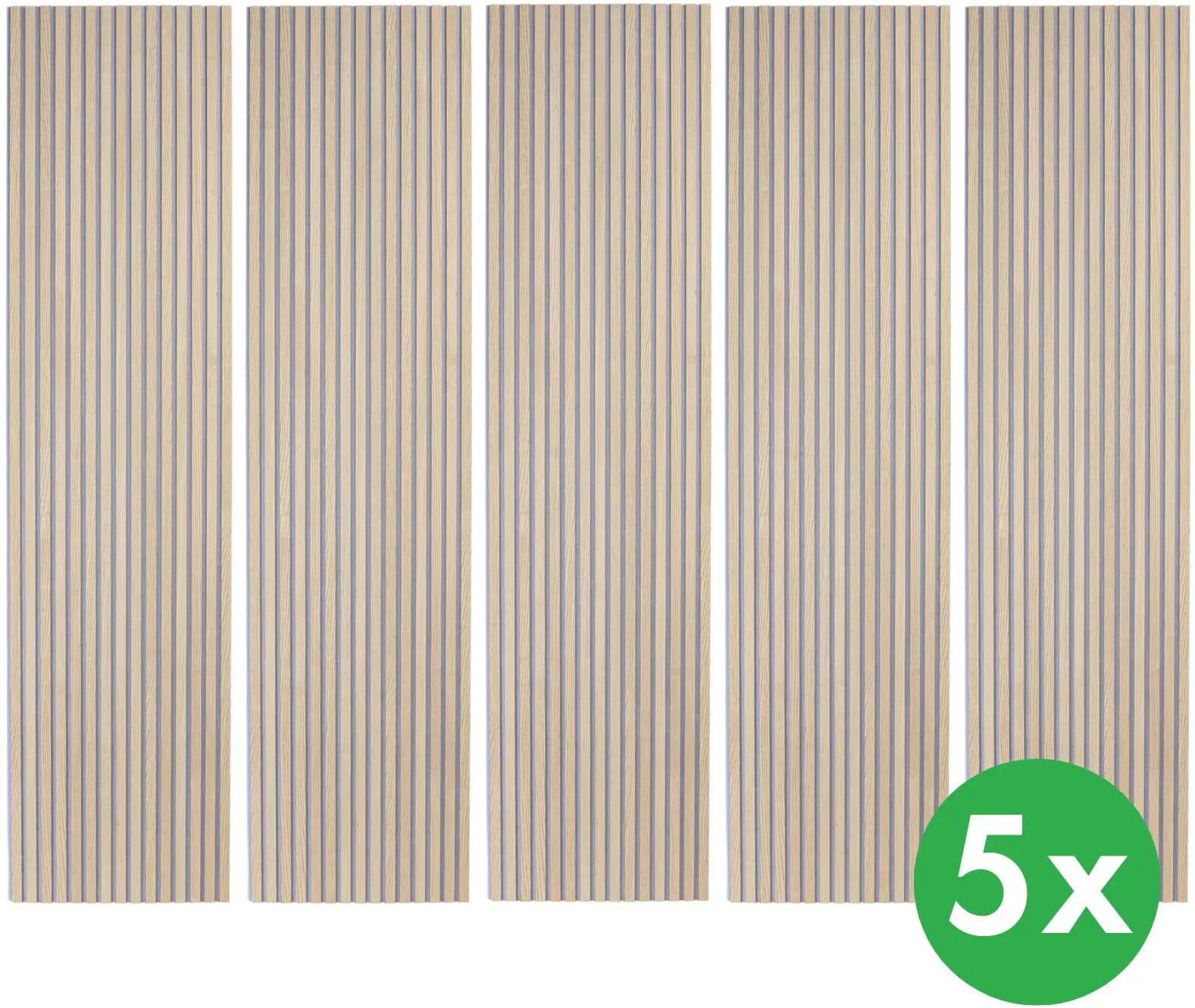 Akustikpaneel aus Holz, 2400 x 600 mm, B2BP003, 5 Stk, Eiche