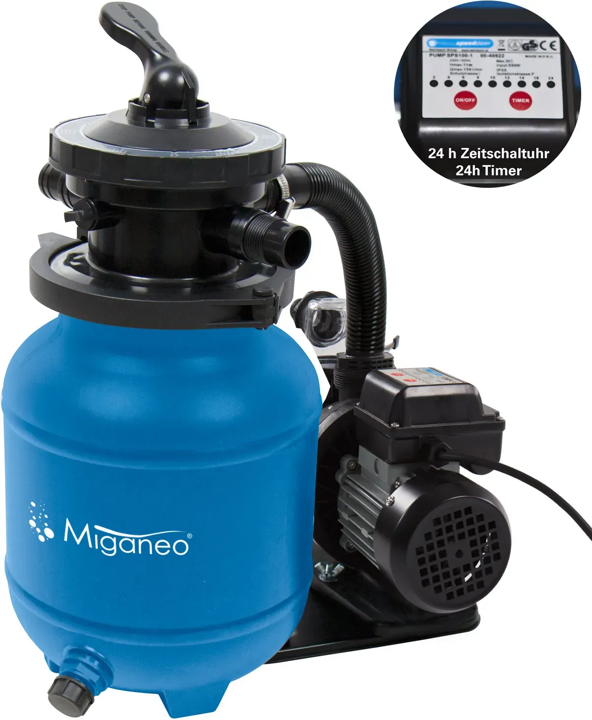 Miganeo Sandfilteranlage Dynamic 7000 Speed Clean | blau | 6,3 m3/h Leistung