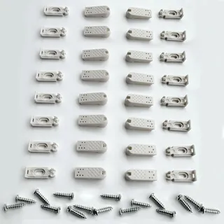 16Kit 32 Stück Plissee Ersatzteile klemmträger, Spannschuhe für verspannte Plissees, für Klebeträger und Stick & Fix Front Klebeplatten