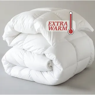 knerst Federbettdecke Winter, Wärmeklasse 5, mit 90% Federn und 10% Daunen waschbar bei 30°C, in Deutschland hergestellt, 240cmx220cm, Füllmenge ca. 2...