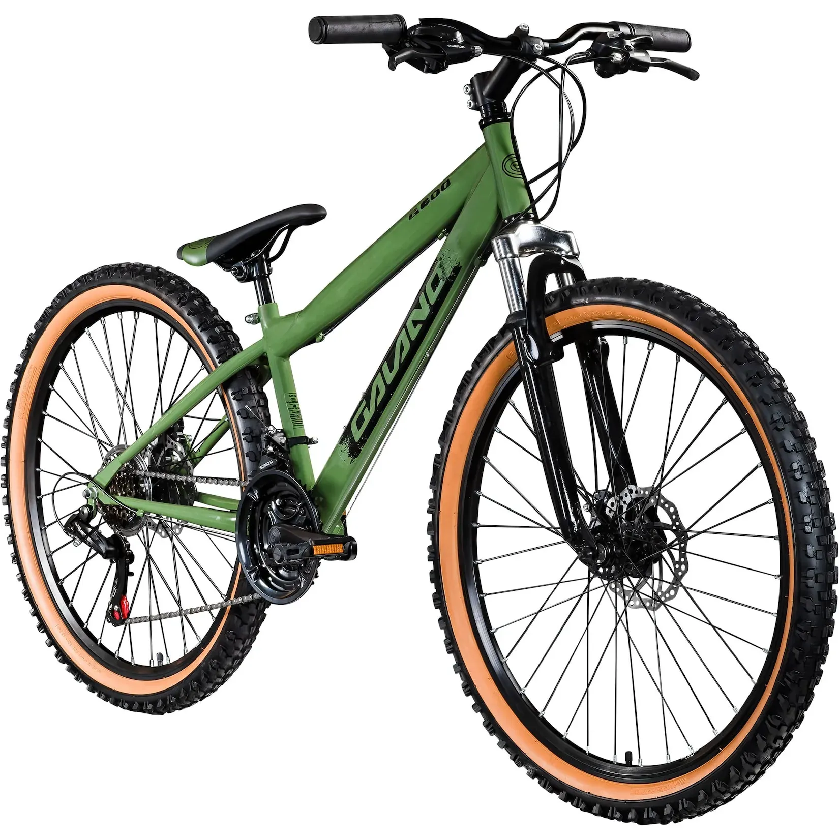 Galano G600 Dirtbike Fahrrad 26 Zoll für Jugendliche und Erwachsene 145 - 165 cm khaki
