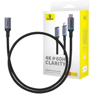 Baseus High Definition USB-C Verlängerungskabel, C-Stecker - C-Buchse, 10Gbps, 0,5m, schwarz