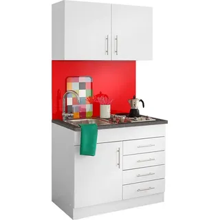 KOCHSTATION Pantryküche KS-Toledo, mit E-Geräten, Breite 100 cm weiß