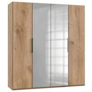 Level 200 x 216 x 58 cm Plankeneiche Nachbildung mit Spiegeltüren
