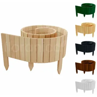 Floranica Beeteinfassung, Rollborder II Gartenzaun 200x10 cm Unbehandelt Kiefernholz Rollzaun - braun