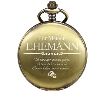 TREEWETO Taschenuhr für Ehemann, Taschenuhren mit Kette für Herren, Geschenk zum Jahrestag, Geschenk für Familie